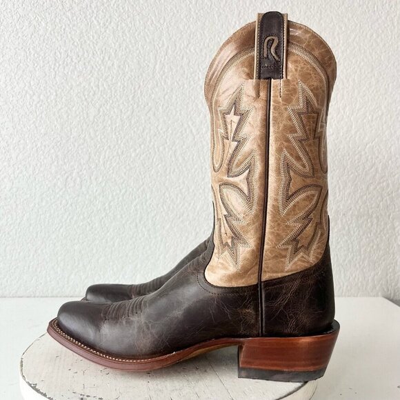 Rod Patrick Mens Cowboy Boots 10.5AA Antique Mocha Bison Brown Leather Western - Picture 4 of 12